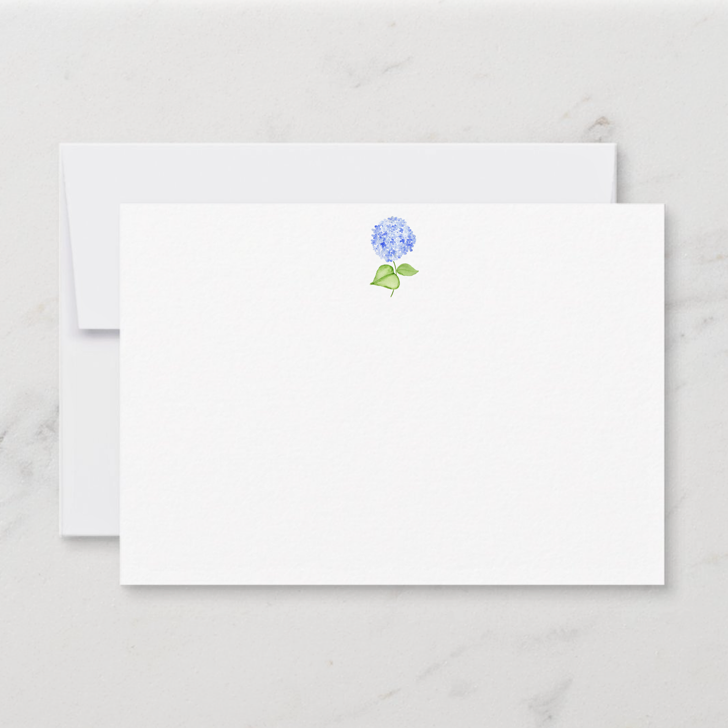 So Thoughtful Gifts - Blue Hydrangea Flat Notecard - Set of 15