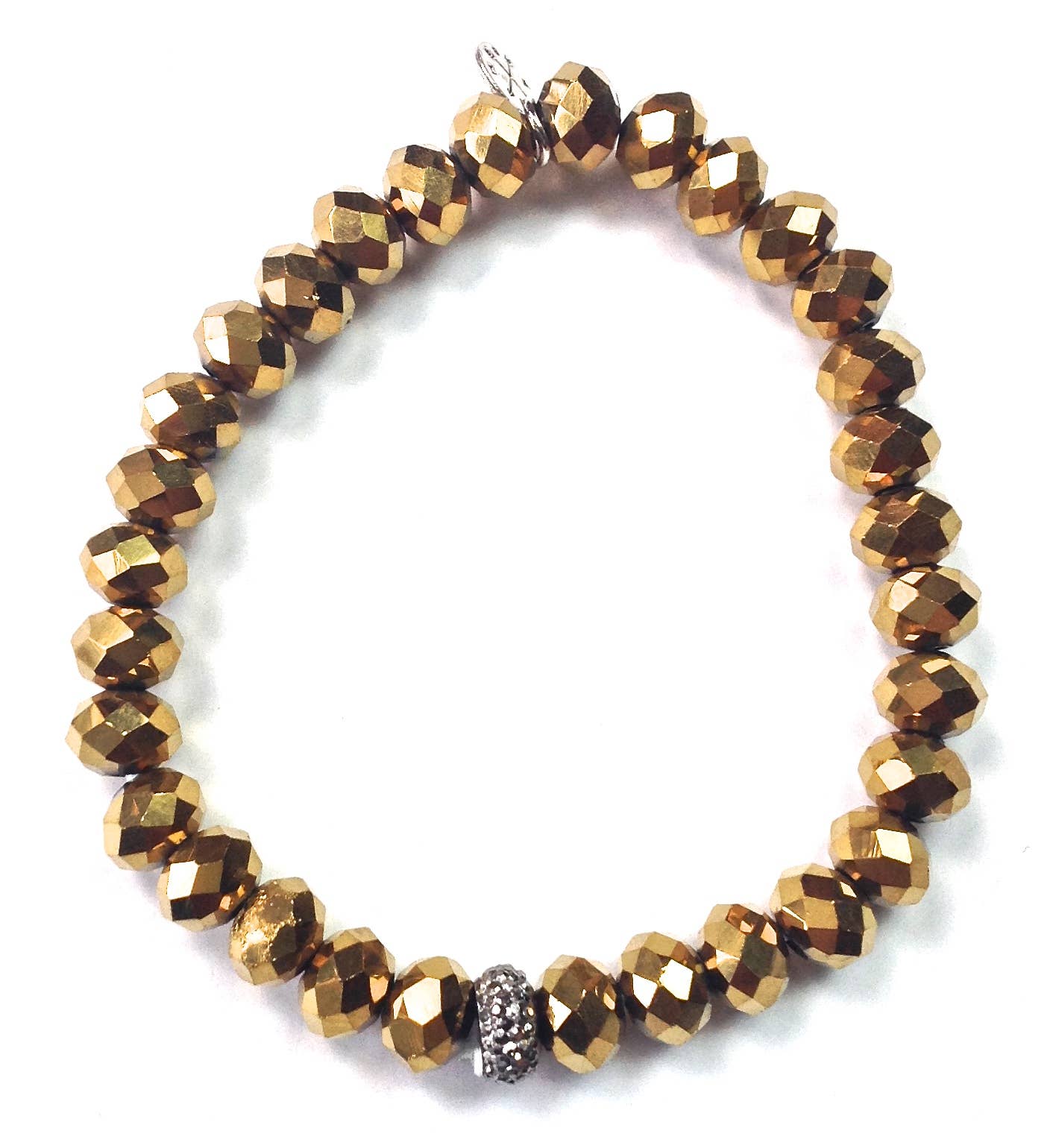 8XB19 BR-8mm Faceted Glass Stretch/Bronze