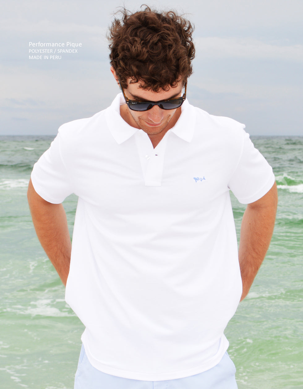 Yellow Solid Performance Pique Polo