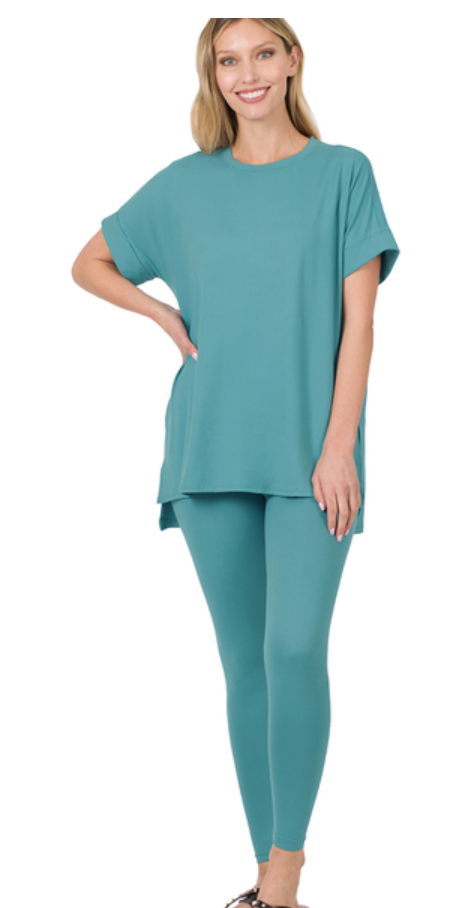 S/S Brushed Microfiber Set Crew Neck