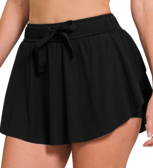 RUFFLE HEM TENNIS SKIRT WITH HIDDEN INNER POCKETS