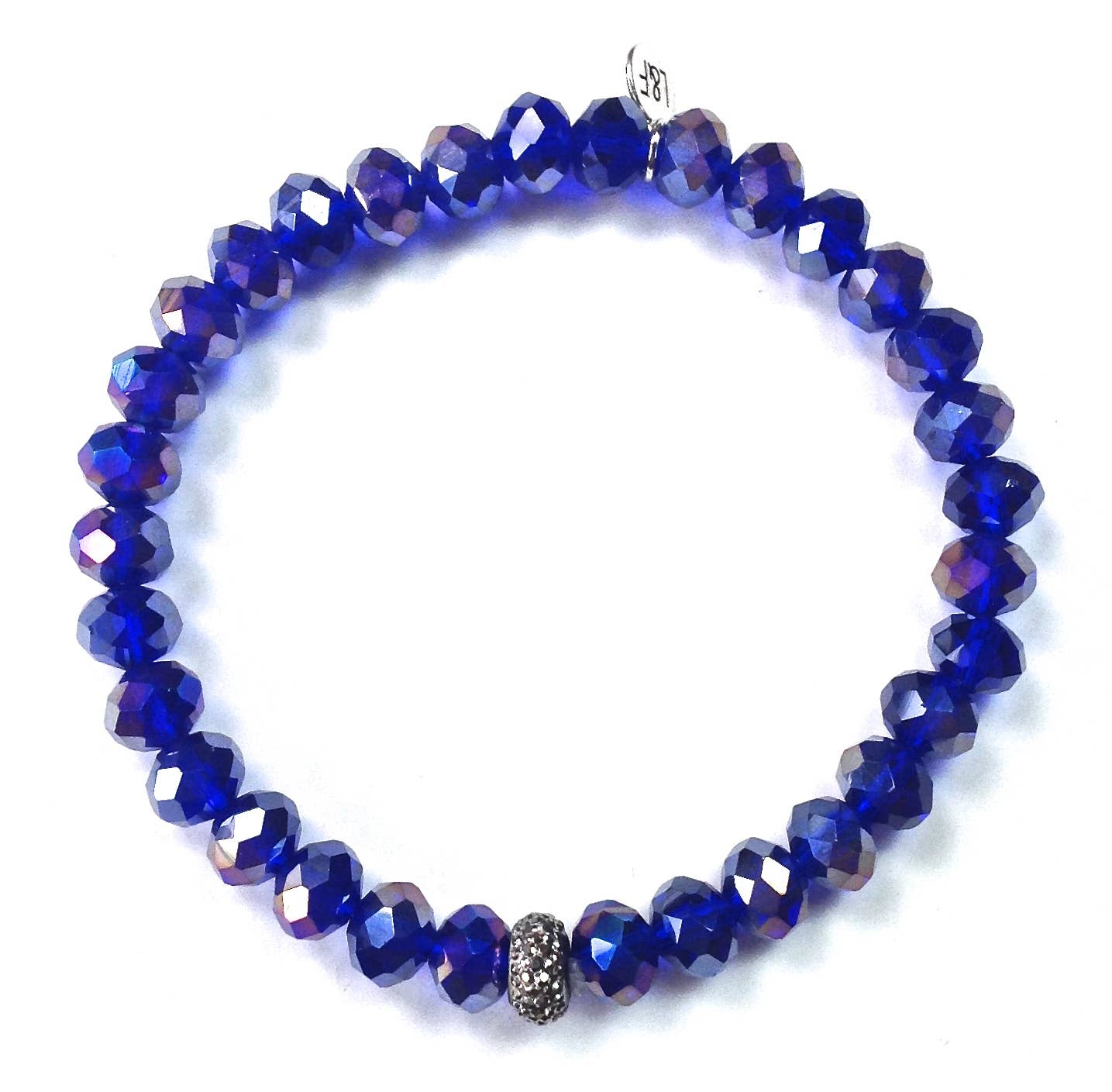 8XB17 BR-8mm Faceted Glass Stretch/Blue