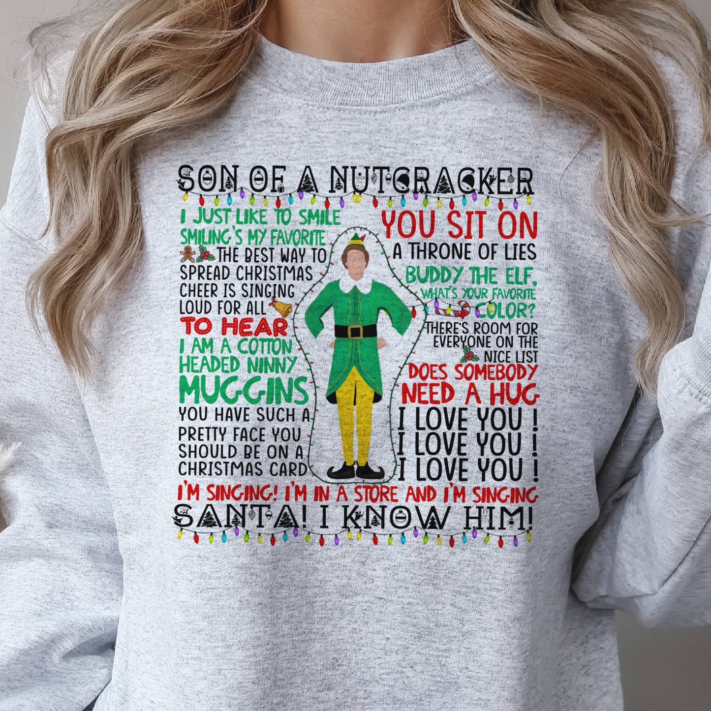 Par.tees by Party On! - Son of a Nutcracker Elf Christmas Sweatshirt Elf Pullover