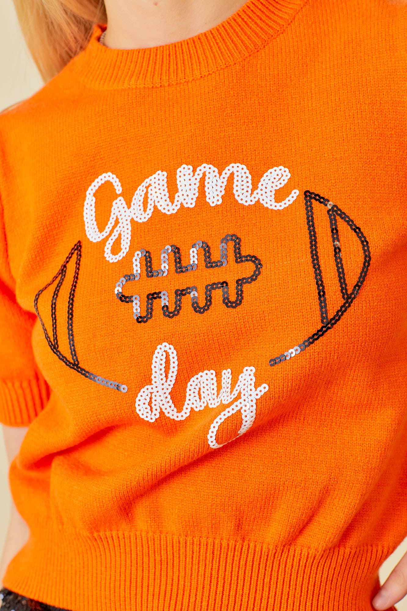 Main Strip - Game Day Puff Sleeve Sweater Top