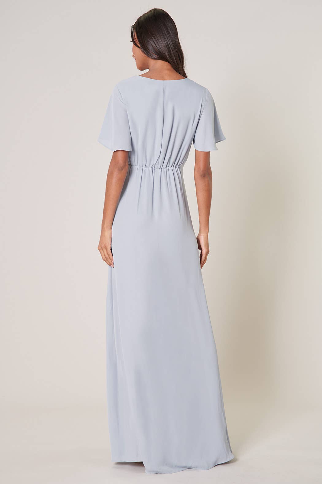 Everlasting Surplice Flutter Sleeve Maxi Dress