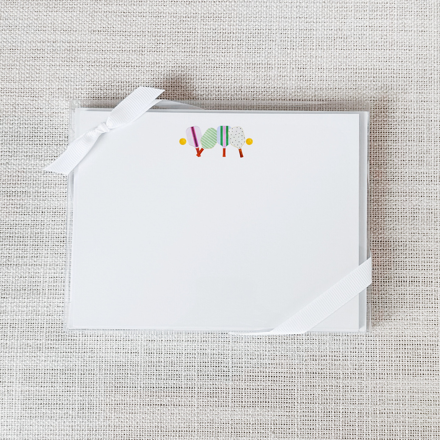 So Thoughtful Gifts - Pickleball Scallop Flat Notecard - Set of 15