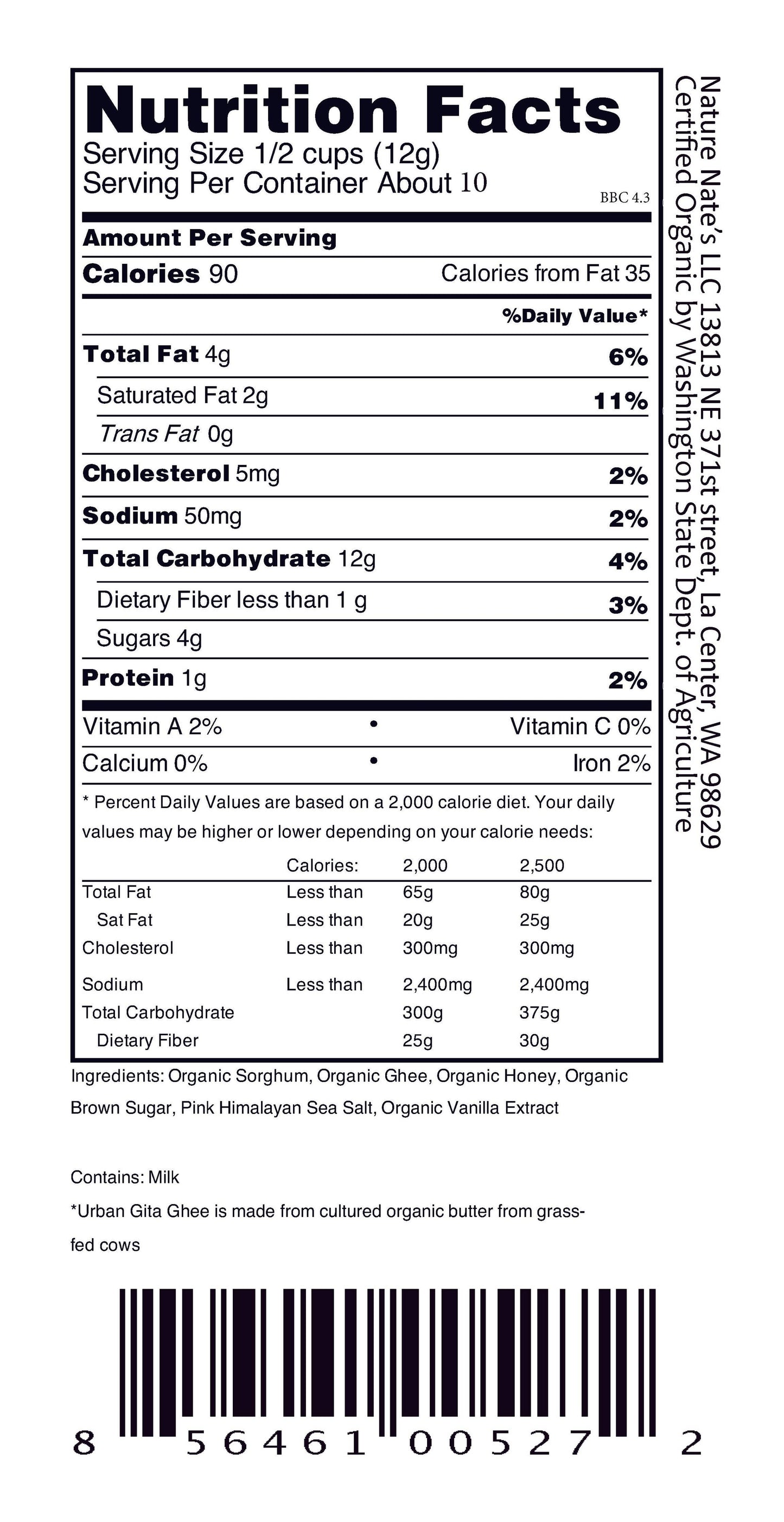 Nature Nate's LLC - Organic Popped Sorghum Brown Butter Caramel