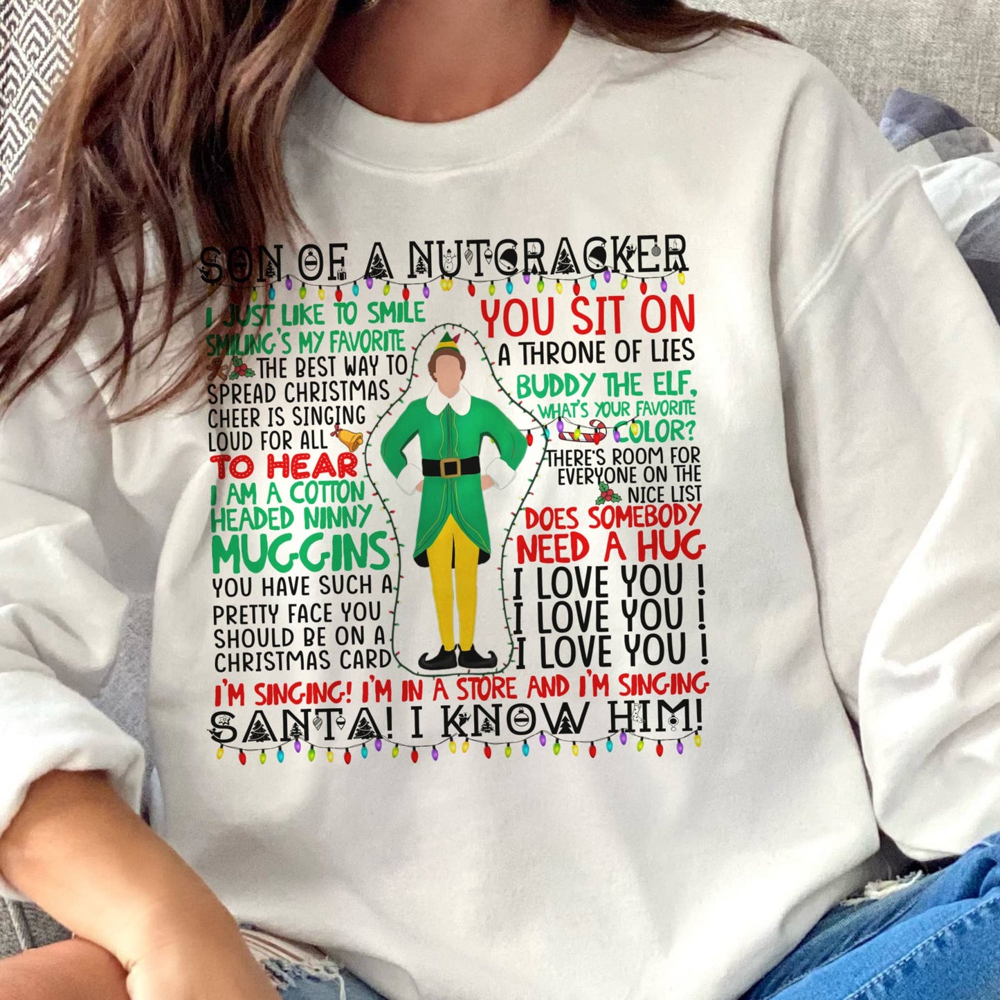 Par.tees by Party On! - Son of a Nutcracker Elf Christmas Sweatshirt Elf Pullover