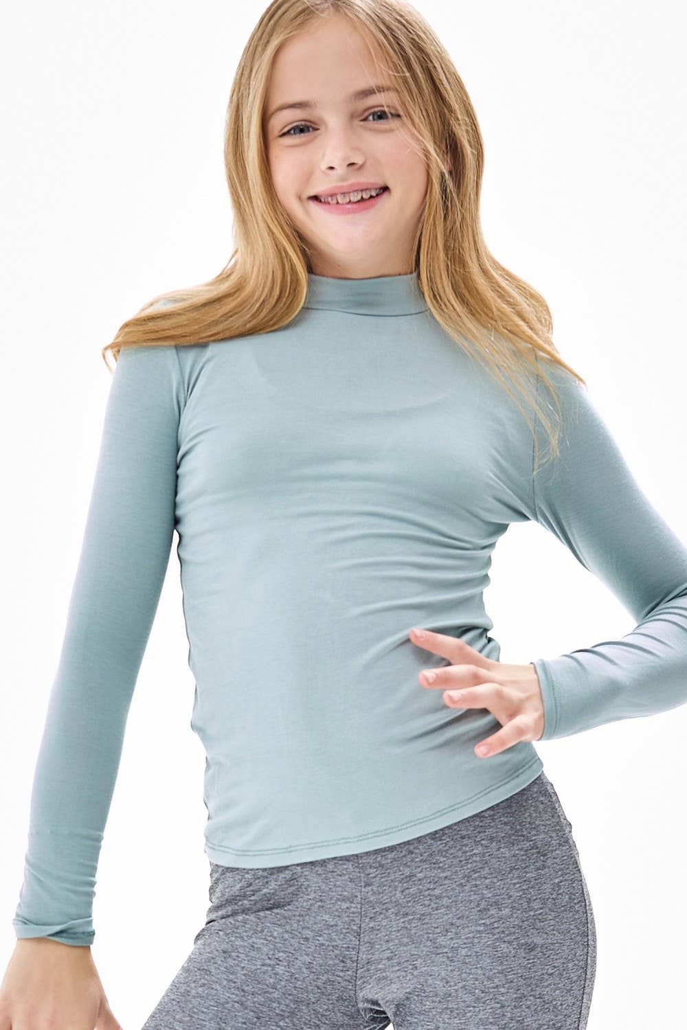 Good Girl - Mock Neck Long Sleeve Modal Knit Top