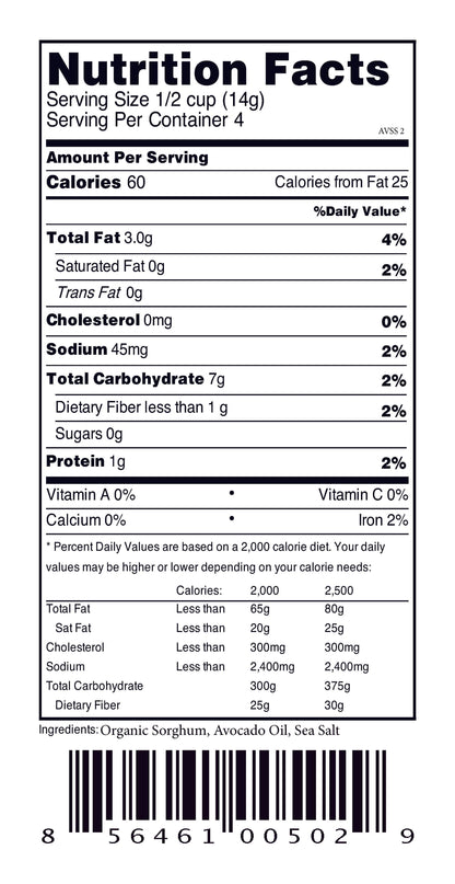 Nature Nate's LLC - Popped Sorghum Avocado Oil & Sea Salt