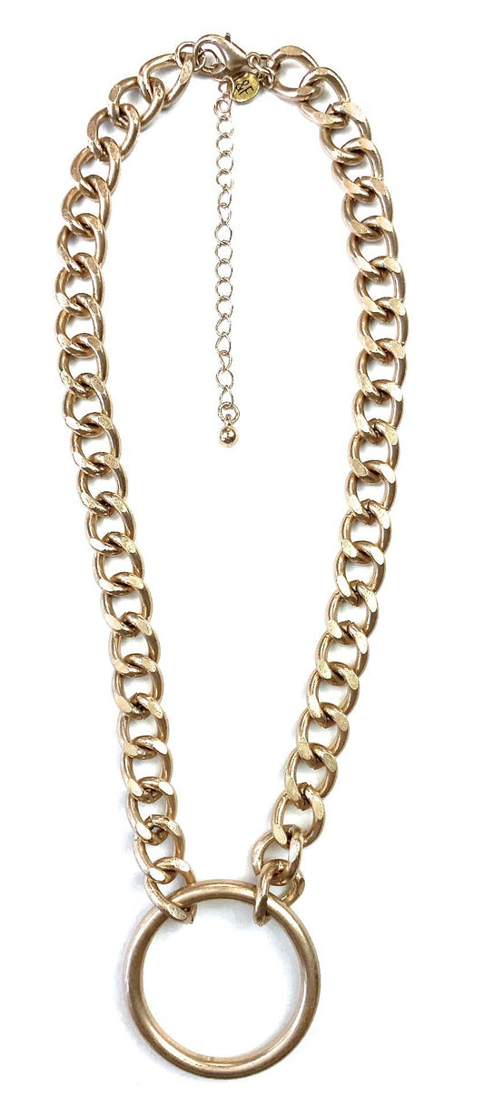 MC457G NK-Curb Chain w/Ring-Gold