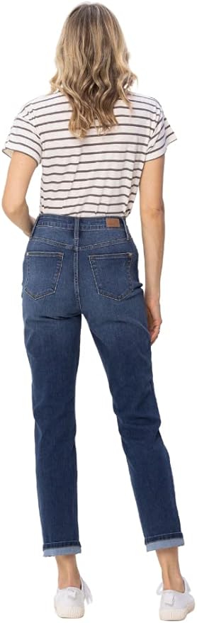 Judy Blue Cool Denim Cuffed Boyfriend Jeans