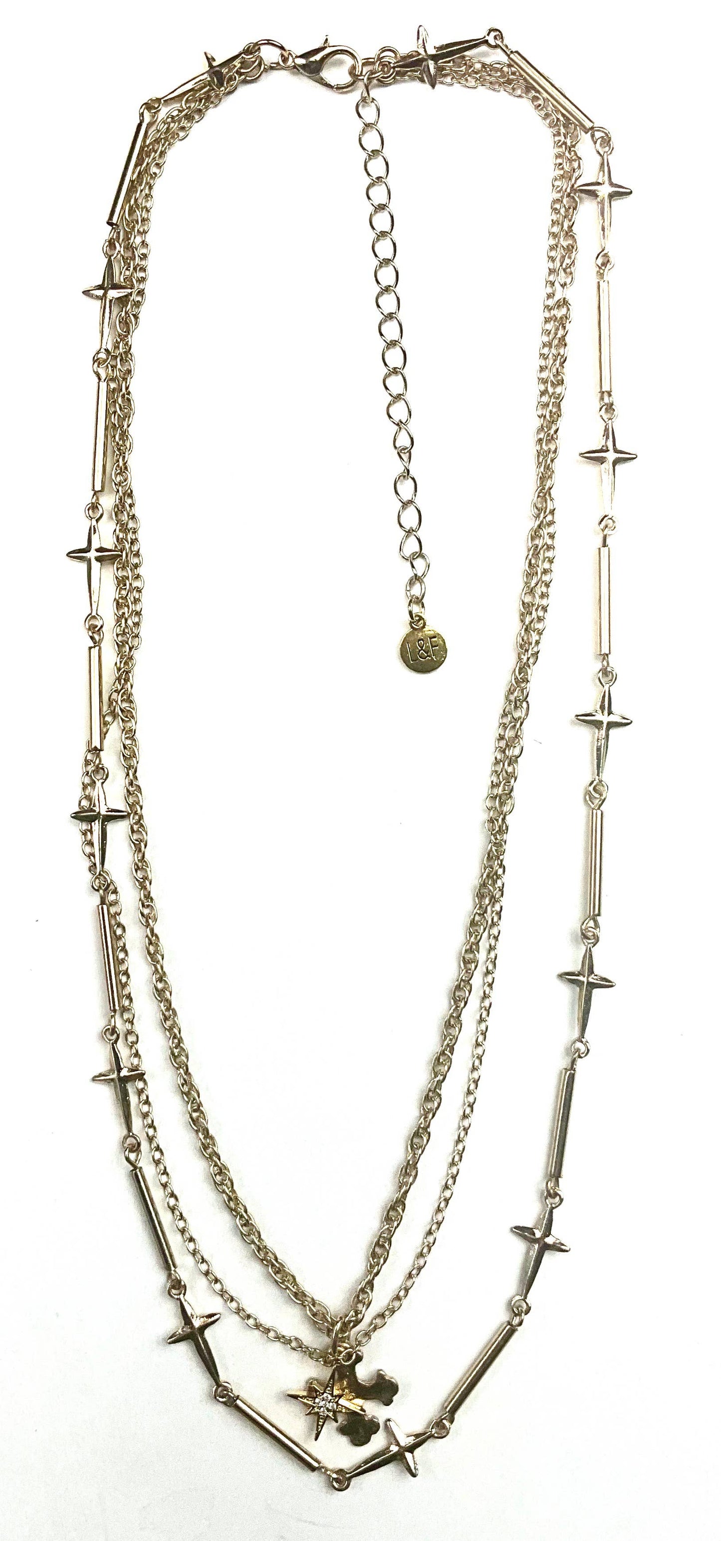 Short Mixed Gold Thin Chains w/ Crosses