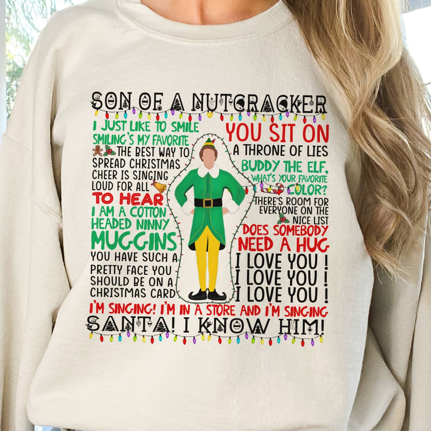 Par.tees by Party On! - Son of a Nutcracker Elf Christmas Sweatshirt Elf Pullover