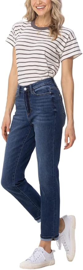 Judy Blue Cool Denim Cuffed Boyfriend Jeans