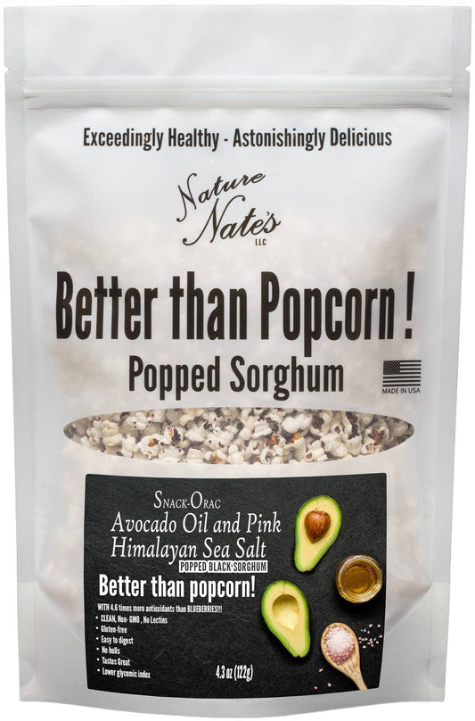 Nature Nate's LLC - Snack-ORAC Black Popped Sorghum Avocado Oil & Pink Himalayan