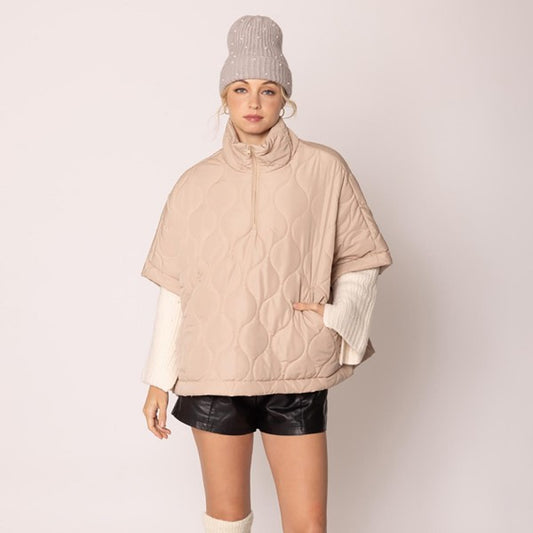 Quilted Poncho 1/4 ZIP