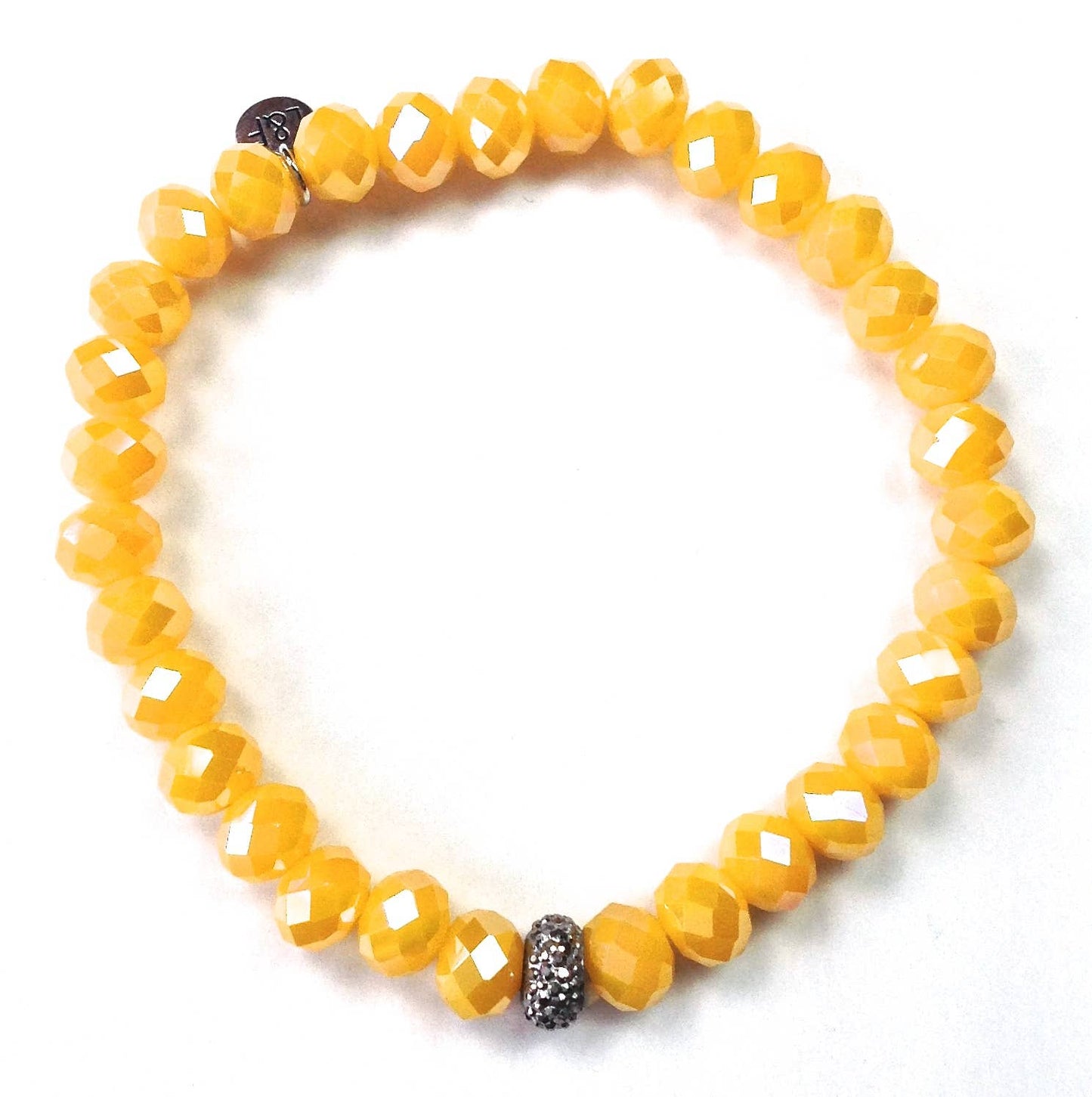 8XB15 BR-8mm Faceted Glass Stretch/Yellow