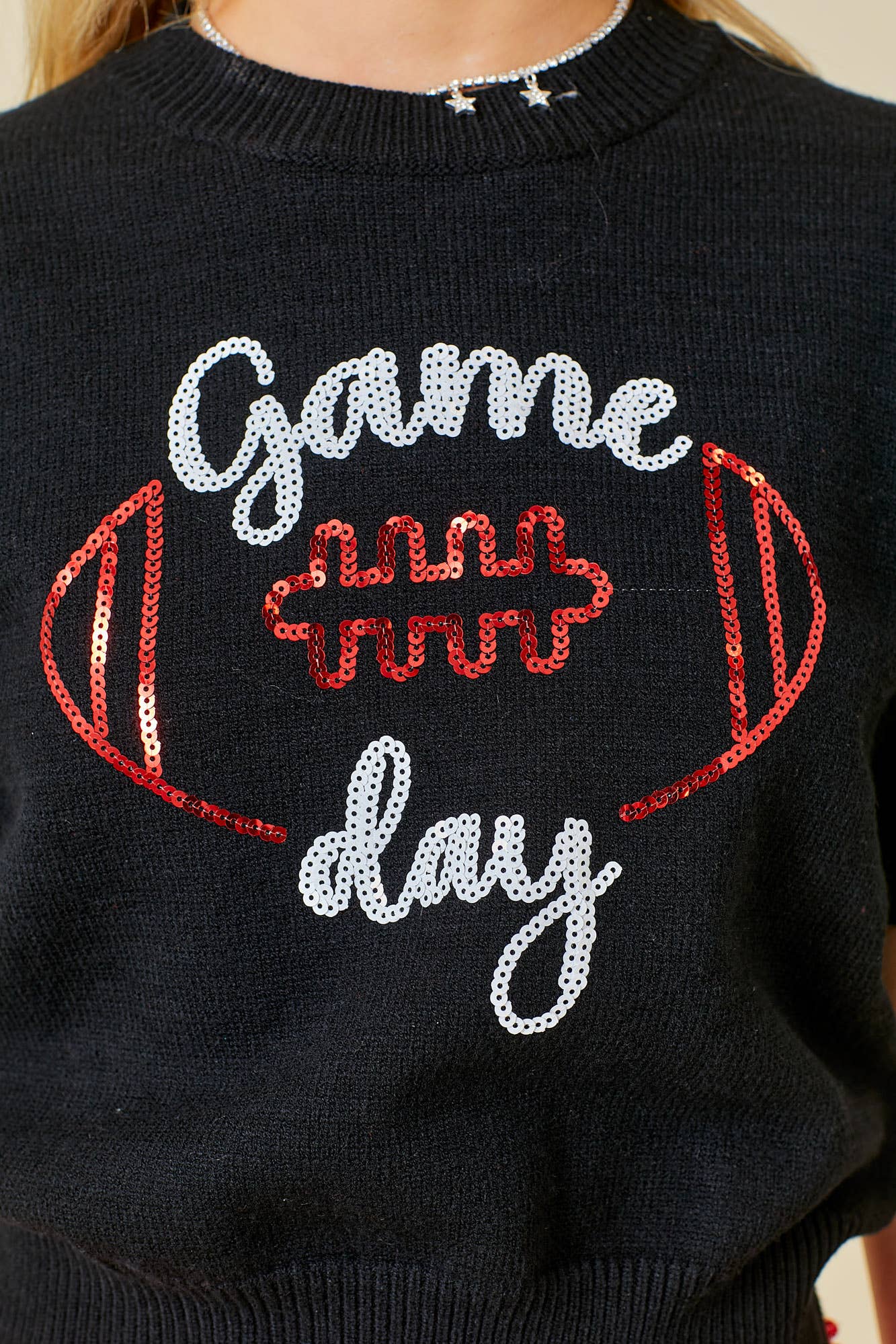 Main Strip - Game Day Puff Sleeve Sweater Top