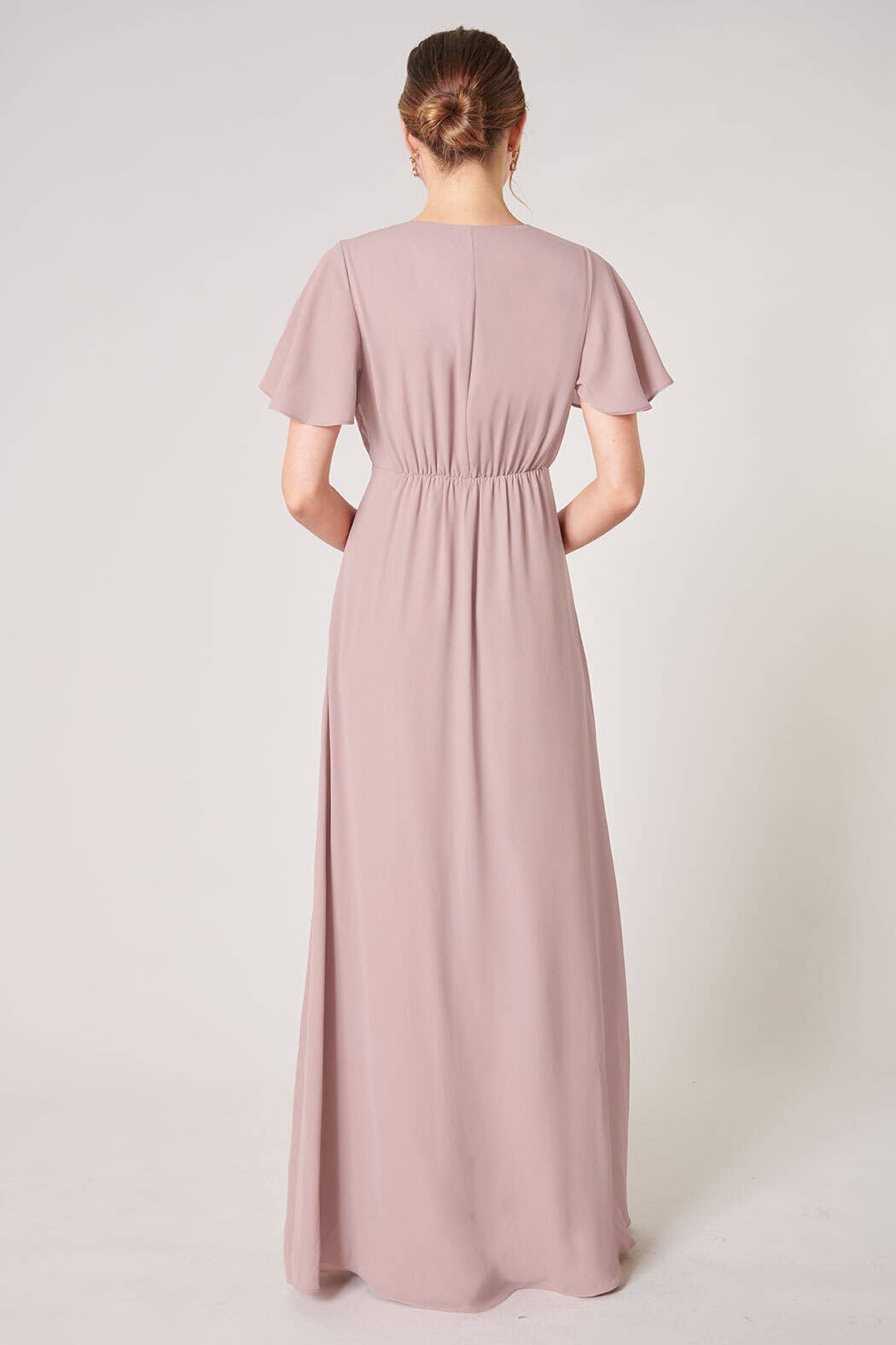 Everlasting Surplice Flutter Sleeve Maxi Dress