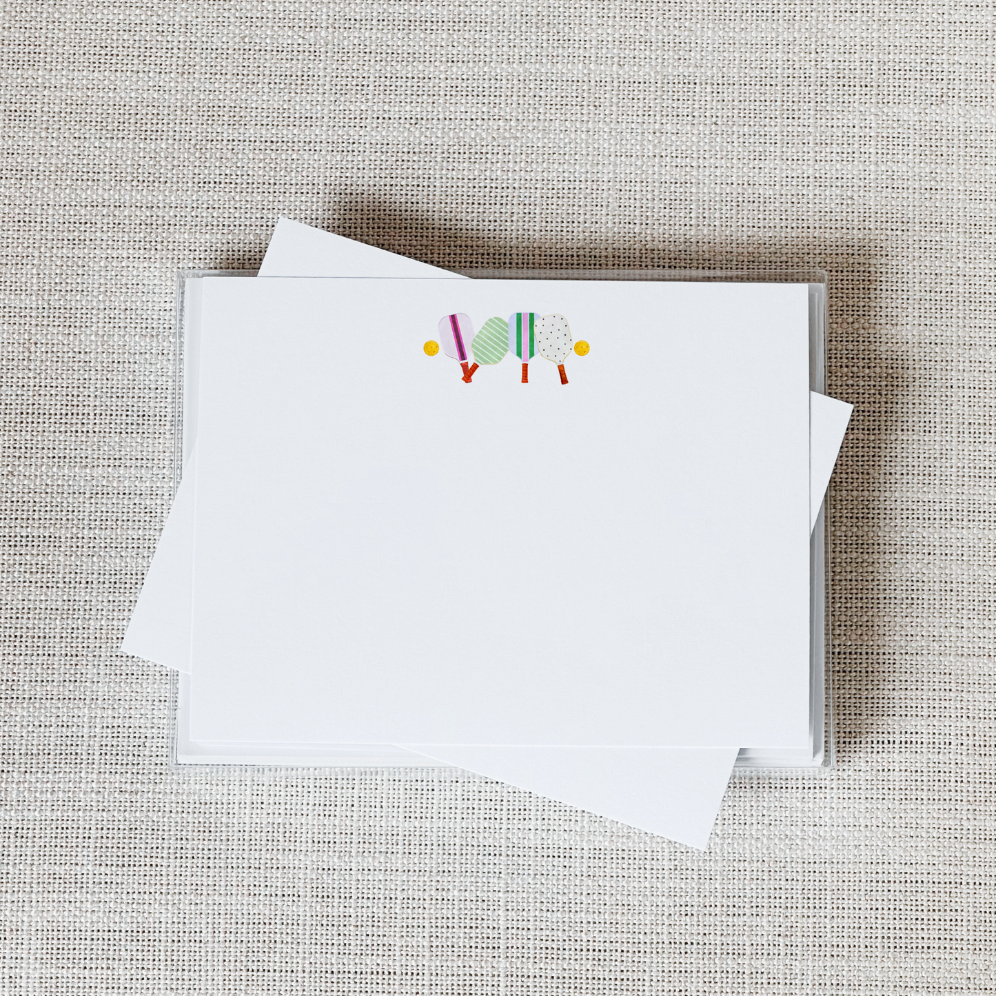 So Thoughtful Gifts - Pickleball Scallop Flat Notecard - Set of 15