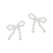 Pearl Bow Stud .75 Earrings