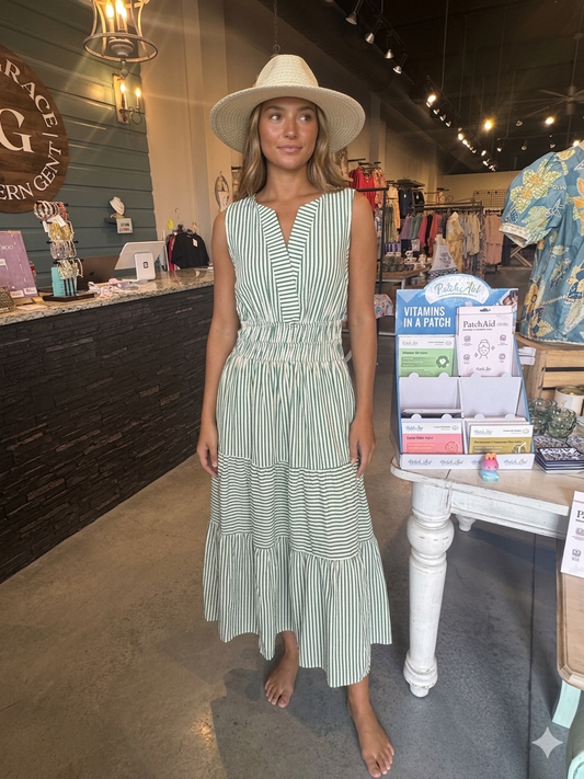 CCC - Green Seer Sucker Maxi Dress