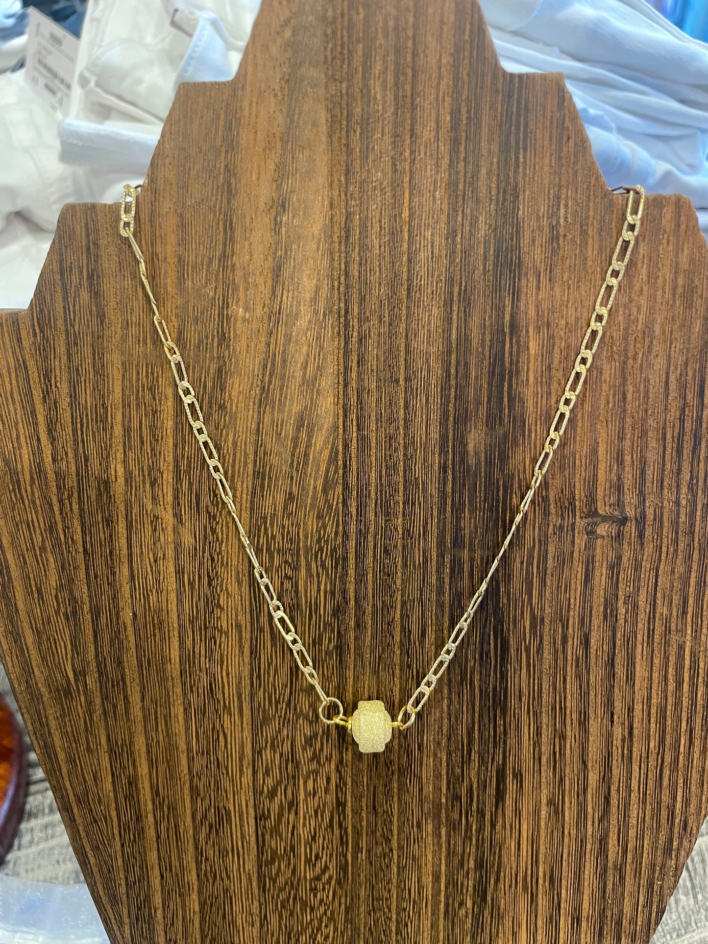 Triple Play Gold Bead Necklace