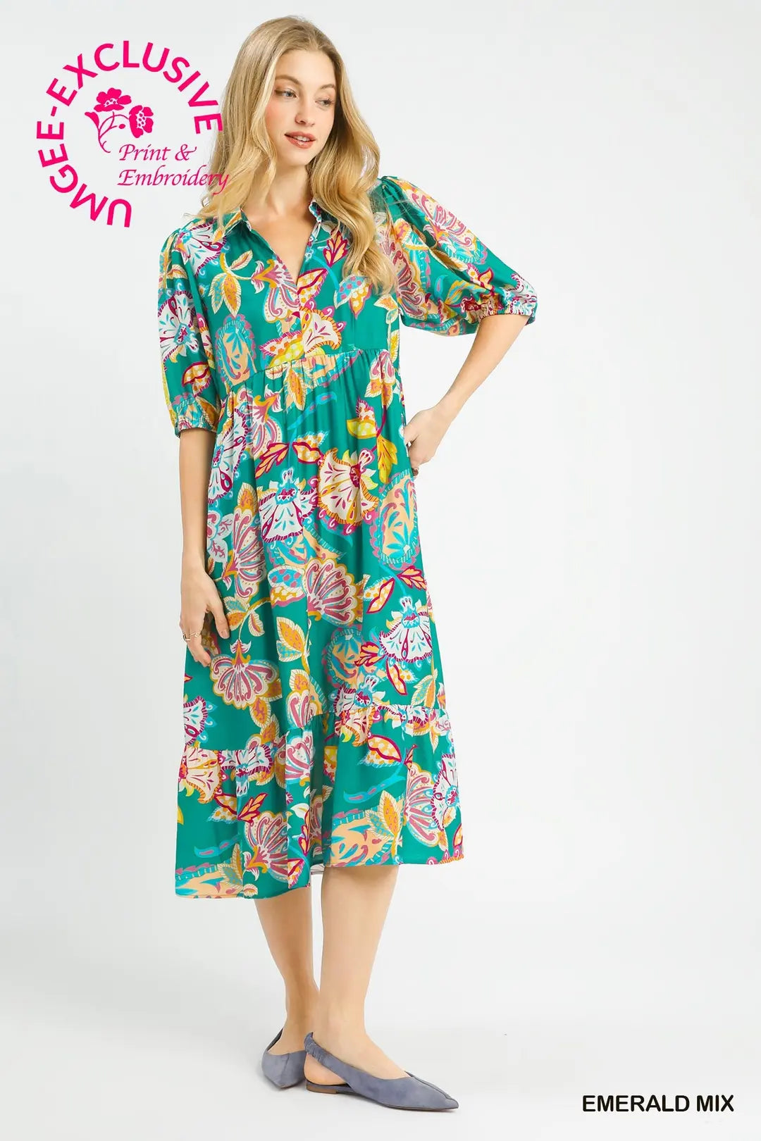 Mix Paisley Print Maxi Dress (Long)