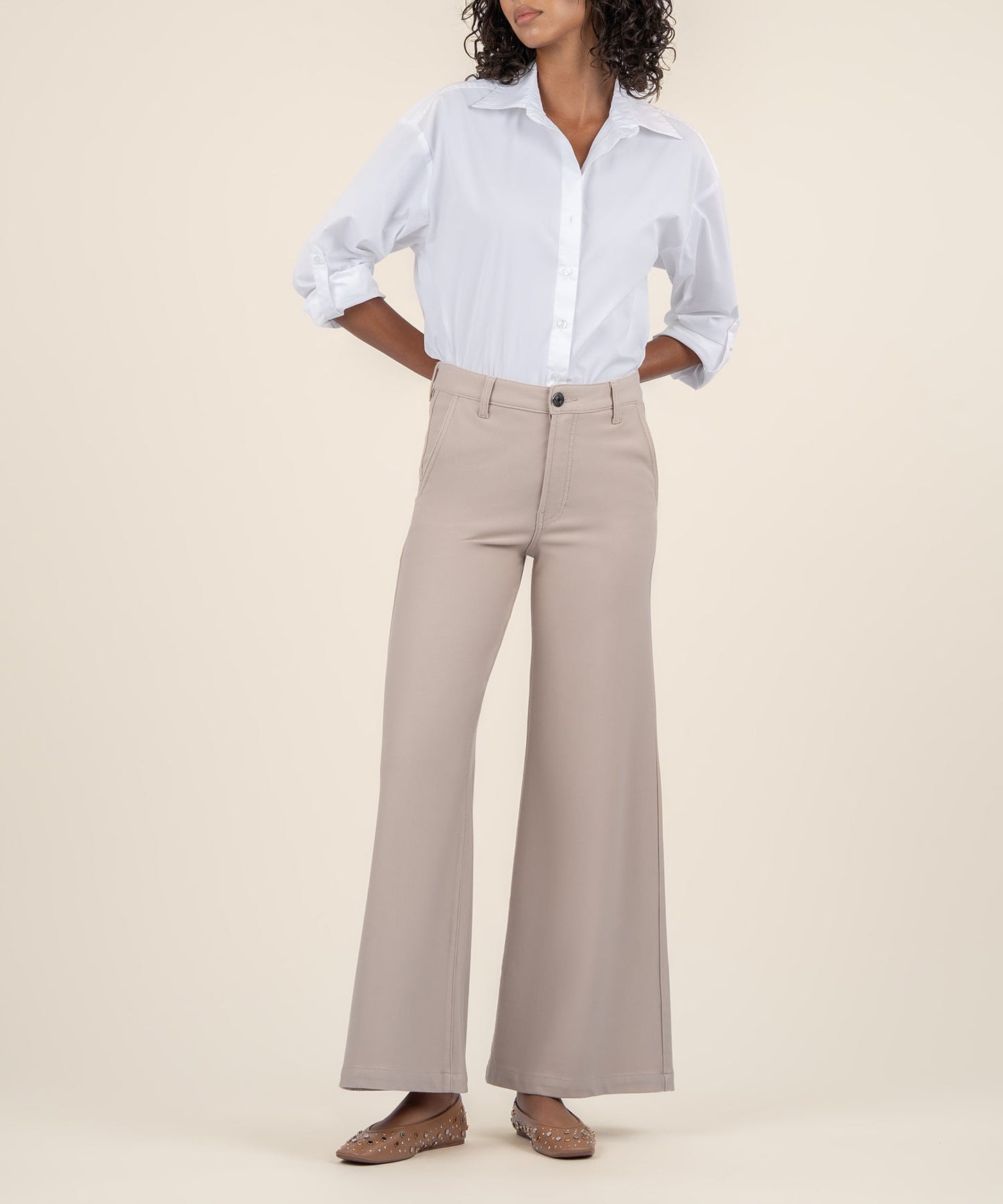 Meg Ponte High Rise Wide Leg Trouser by KUT