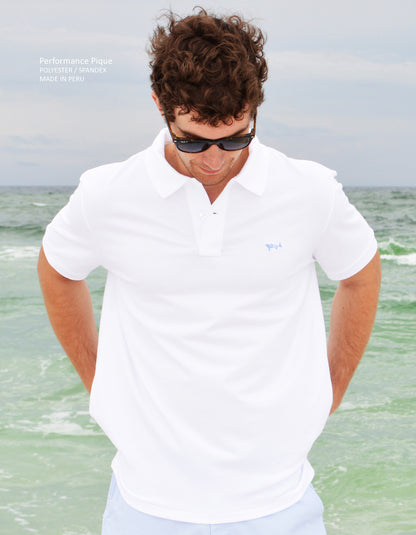 Yellow Solid Performance Pique Polo