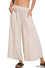 WOVEN PLEATED LINEN BLEND WIDE LEG PANTS