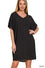 Zenana Woven Airflow V Neck T Shirt Dress with Pockets