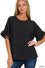 Zenana Woven Airflow Ruffle Sleeve Top