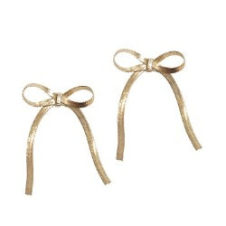 Gold Snake Chain Bow Earring 1.5