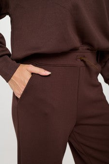 Solid Ultra Comfy Sweatshirt & Straight Leg Pant Set