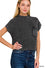 Zenana Washed Mock Neck Short Sleeve Cropped Sweater