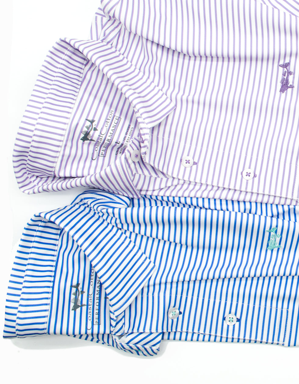 Turquoise Wide Stripe Performance Polo