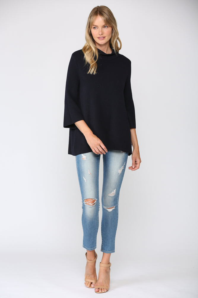 Mock Neck Bell Sleeve Sweater