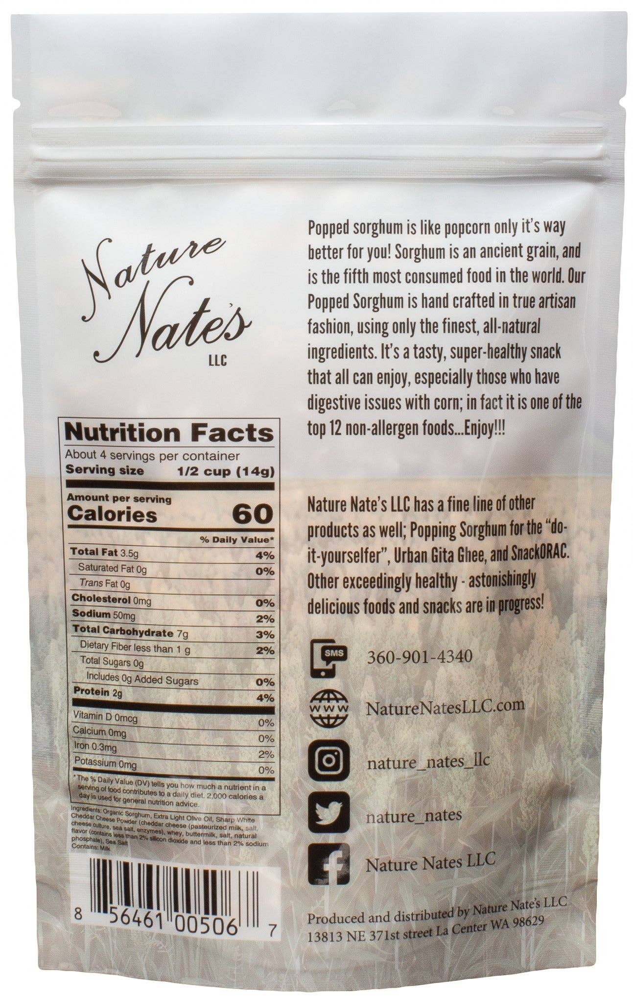 Nature Nate's LLC - Popped Sorghum Extremely Cheezy