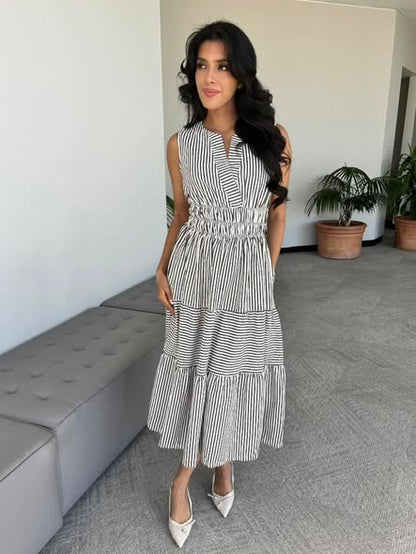 CCC - Blue Seer Sucker Maxi Dress