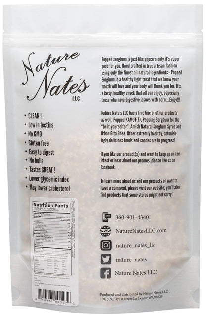 Nature Nate's LLC - Organic Popped Sorghum Brown Butter Caramel