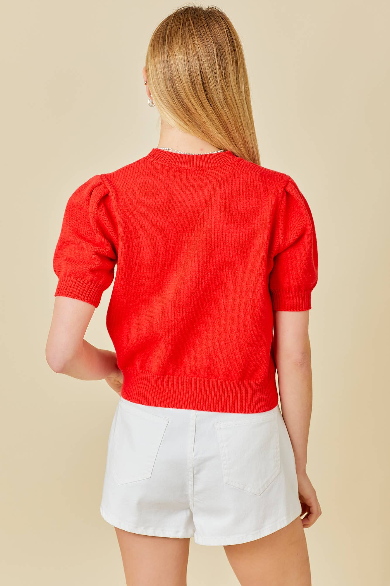 Main Strip - Game Day Puff Sleeve Sweater Top