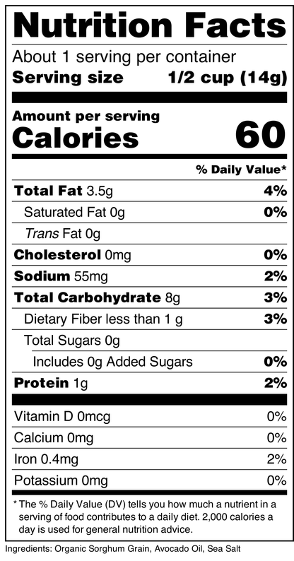 Nature Nate's LLC - Popped Sorghum Avocado Oil & Sea Salt 36 Pack Of 0.5 oz