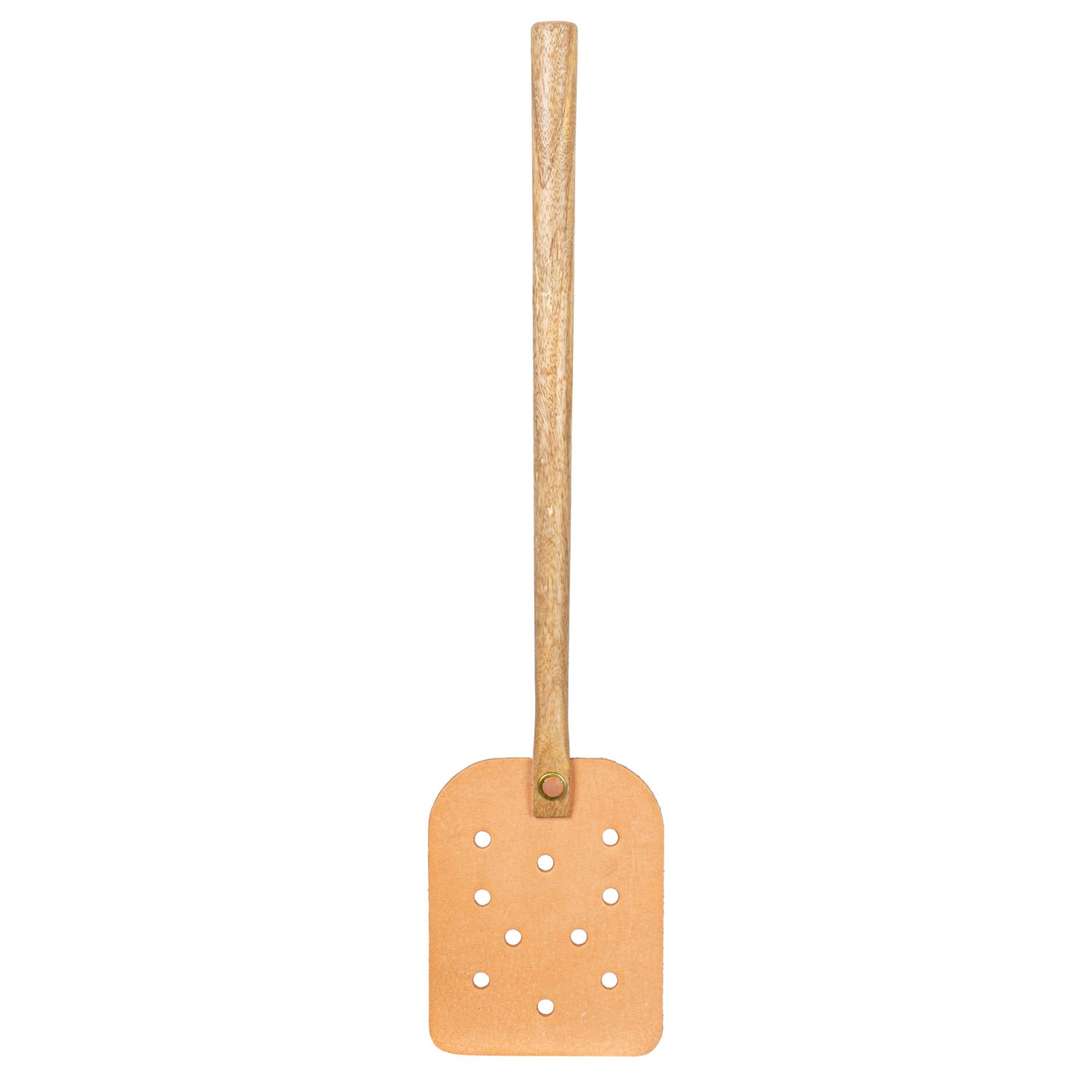 Leather Fly Swatter w/ Mango Wood Handle & Tie, Natural