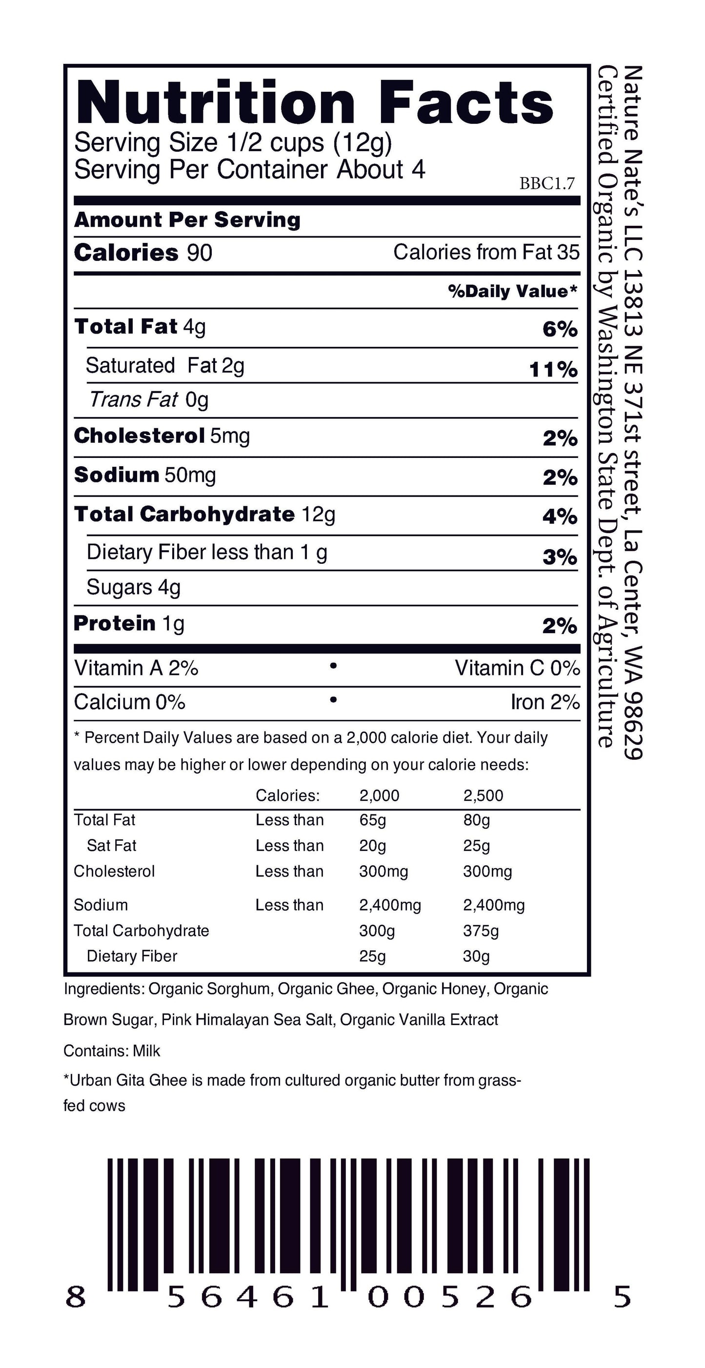 Nature Nate's LLC - Organic Popped Sorghum Brown Butter Caramel