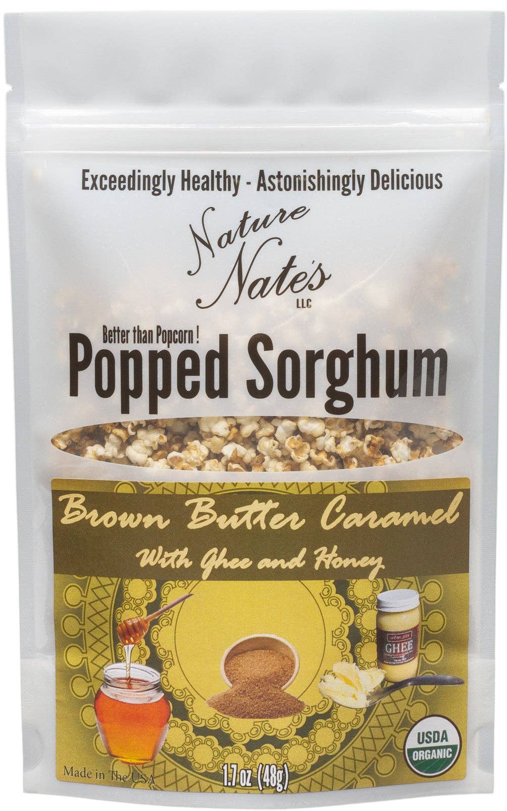 Nature Nate's LLC - Organic Popped Sorghum Brown Butter Caramel