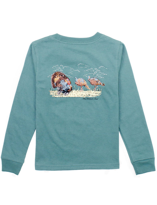 PT LD Boys Turkey Hunt LS Marine Green