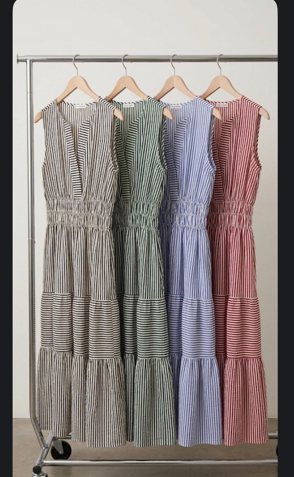 CCC - Blue Seer Sucker Maxi Dress