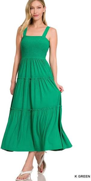 Smocked Tiered Midi Dress